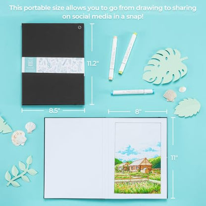 Ohuhu Spiral Bleedproof Marker Sketchbook+ Hardcover Bleedproof Marker Sketchbook