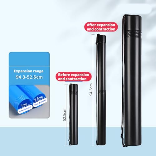 Telescoping Poster Tube Extendable with Strap, Telescoping Art Transport for Document Drawing Extendable Carrying Strap - color: Blue
