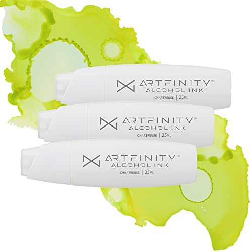 Artfinity Alcohol Inks 3 Pack - Vibrant, Professional, Dye-Based Alcohol Inks for Artfinity Alcohol Markers, Artists, Drawing, & More! - Chartreuse YG1-3 - color: Chartreuse Yg1-3