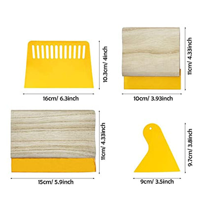 Cayway 5 PCS Screen Printing Squeegees, Durable, Abrasion-Resistant, Water- and Oil-Resistant Dual-Purpose Screen Printing Scraper with Wooden Handle - color: Style 2
