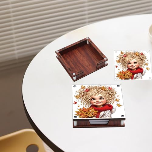 JISHSHAY 2 PCS Diamond Art Note Box Fairy Diamond Painting Note Pad Holder Elf Gem Painting Fairy Gem Art Memo Boxes Mosaic Kits for Adults Embroidery Kit Memo Pad Holder, Contains 120 Sheets of Paper - color: Elf 2