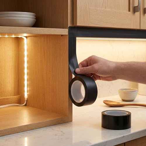 OUNONA 1 Roll Blackout Tape for Electronics - 1.6" x164ft PET Film Light Blocking Adhesive Tape - Heat Resistant and Waterproof - Single-Sided for LED Lights Screens and Glare Shielding - size: 5000.00X4.00X0.10CM