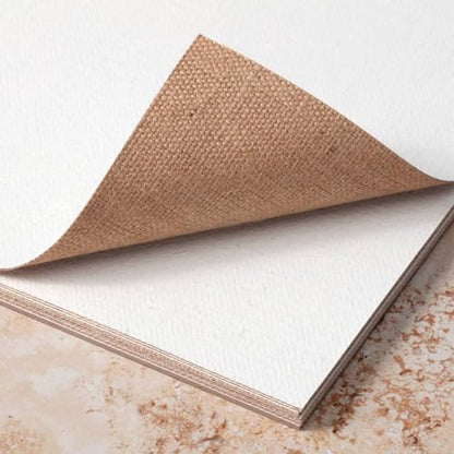 Vista Jute Oil Primed Canvas Pad 9"x12" - 10 Sheets, Blank Canvas for Eco Friendly Artists, Double-Primed Jute Surface, Ideal for Oils, Extra-Coarse Texture, Tape-Bound