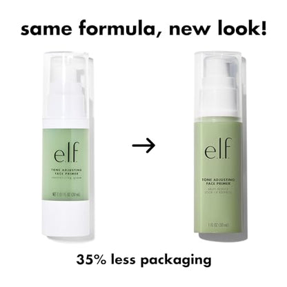 e.l.f. Tone Adjusting Face Primer, Makeup Primer For Neutralizing Uneven Skin Tones & Redness, Grips Makeup To Last, Vegan & Cruelty-free, Large - size: 1.01 Fl Oz