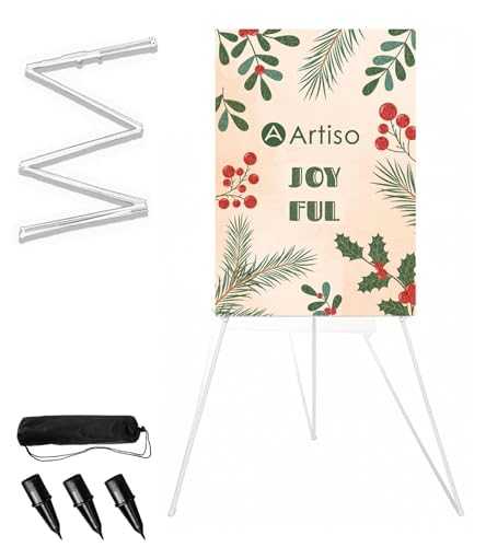 Display Easel Stand for Sign, Lightweight Tripod with Bag, Portable Adjustable Artist Easels for Outdoor Painting Posters/Canvas/Wedding, 1PC White - color: White, size: 1PCS