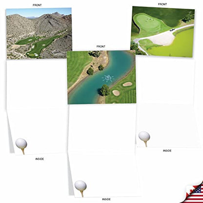 The Best Card Company - Box of 10 All Occasion Cards Blank (4 x 5.12 Inch) - Scenic Landscape Cards Assorted - Golf Cards M6458OCB - style: Golf Cards