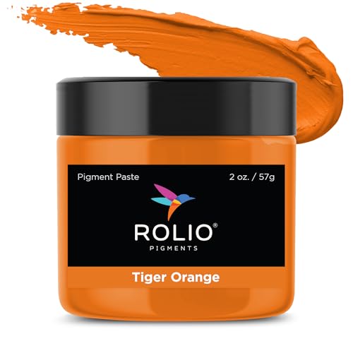 Rolio Orange Pigment Paste for Epoxy Resin – Tiger Orange, 2oz Jar – Opaque Epoxy Colorant, Resin Dye Paste, High-Intensity Pigment Paste for Art, Jewelry, Crafts, Tumblers & DIY Projects - color: Tiger Orange