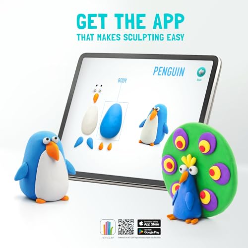 Hey Clay 15 Cans Set - Colourful Modelling Kids Air-Dry Clay 15 Cans with Sculpting Tools and Fun Interactive Instructions for Children Age 3+ (Birds) - style: Birds