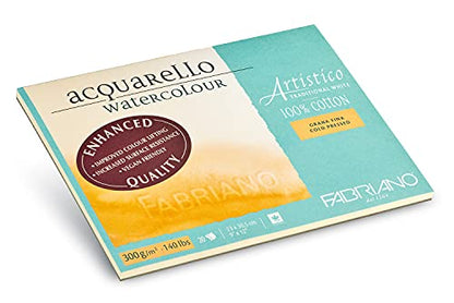 Fabriano Artistico Watercolor Block, 9" x 12", Traditional White - size: 9x12, style: Cold-Press