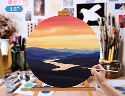 Falling in Art Unfinished Round Birch Wood Canvas Panels Kit, 2 Pack of 16’’ Studio 3/4’’ Deep Cradle Boards for Pouring Art, Crafts, Painting, and More - size: 16' round 2 Pack