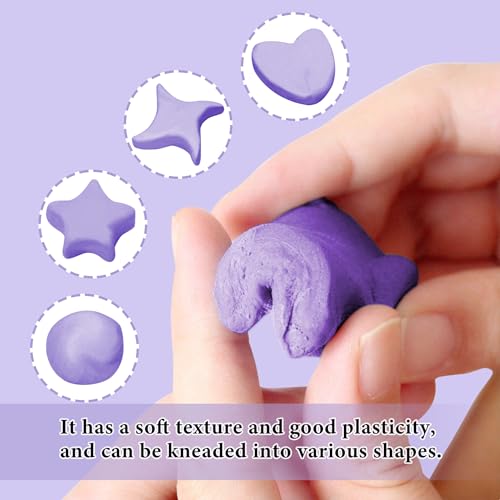 Smilo 8-Pack Purple Kneaded Erasers | Moldable & Dust-Free Putty Eraser | No Smudge Art Eraser with Case for Drawing - color: Purple