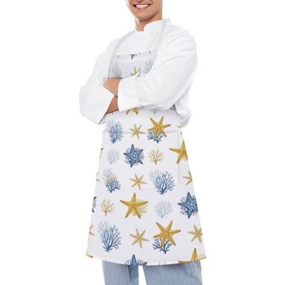Cooking Apron for Adults with Pockets, Waterproof Oil Resistant Bib for Kitchen Restaurant BBQ Baking - color: Style (324)