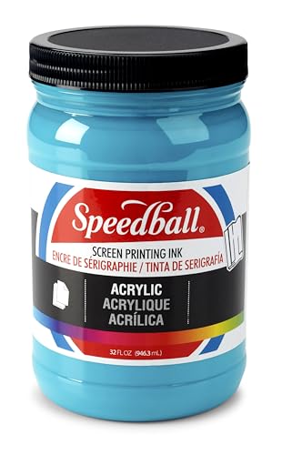 Speedball 004653 Acrylic Screen Printing Ink, 32 Fl. oz, Peacock Blue - color: Peacock Blue