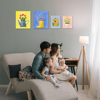 Halobios Professional Stretched Canvas for Painting with 8x10 inch, 5x7 inch (10 of Each), 20 Packs Blank Canvases Art Supplies for Acrylic, Oil, Pouring,100% Cotton, Primed, 5/8 Inch Profile - size: 20 Pack Mixed - 8×10IN 5×7IN