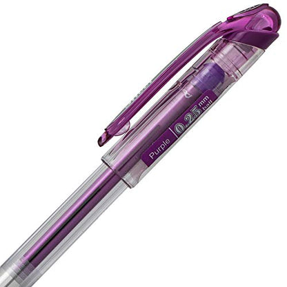 Pentel Arts Slicci Extra Fine Gel Pen, 0.25mm, Purple Ink, 1 Pack (BG202BPV) Violet - color: Violet, size: 1 Count (Pack of 1), style: 0.25mm