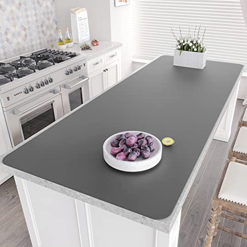 Warome Silicone Mat,78.7”x 23.6” Heat Resistant Mats for Countertop,Extra Large Countertop Protector Mat, Multi-functional Cuttable Kitchen Counter Mat, Silicone Mats for Kitchen Counter/Crafts- Grey - color: 78.7“Grey, size: 78.7"L x 23.6"W