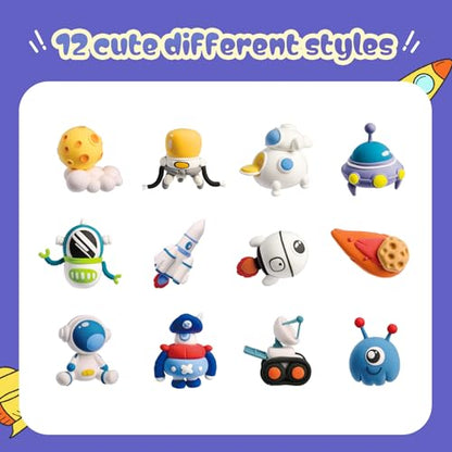 Both idea Air Dry Clay Kit, Space Theme | 12 Packs, Non-Toxic Kids Gift | School & Party: Perfect for classroom art activities, birthday party favors, creative family DIY, and holiday celebrations. - style: Space Odyssey