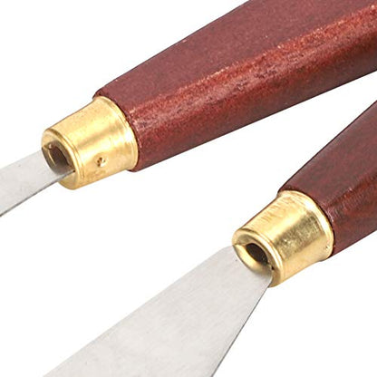 Stainless Steel Palette Knife, Wooden Handle Oil Painting Scraper with Straight for Mixing Acrylic Paint, Watercolor, Nail and Craft Art