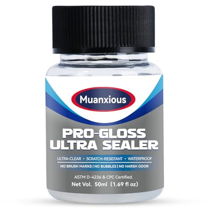 Muanxious Studio High‑Gloss Varnish – Crystal‑Clear, Non‑Tacky Finish for Air‑Dry & Polymer Clay, Miniatures, Water‑Based,ASTM D‑4236, 50ml (1.69 fl oz) - size: 50ml (1.69 fl oz)