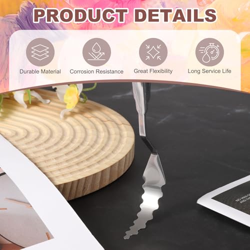 MECCANIXITY 2pcs HM#6 Palette Knives 7mm Width Stainless Steel Spatula Painting Pallet Knife with Stainless Steel Handle for Oil Painting Acrylic Canvas Mixing Spreading - style: HM#6 + 7mm