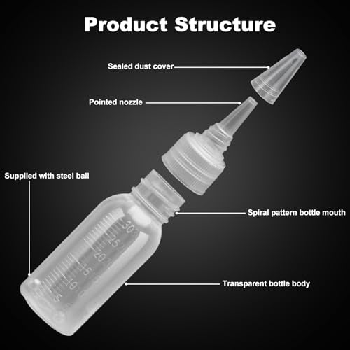 Tbest Paint Bottle,10 Pack Airbrush Paint Bottles Jars Plastic containers 1oz/30ml of Acrylic Storage Mixing with Ball jar Bottle Mixer resealable Empty Small Squirt 1inch Container Squeeze