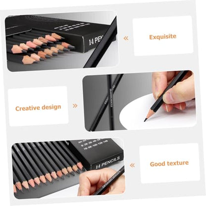 14pcs Graphite Drawing Pencils Set Extra Hard to Very Soft Professional Sketching Pencils for Artists and Students, Multi-hardness Shading and Sketch Art Supplies for School