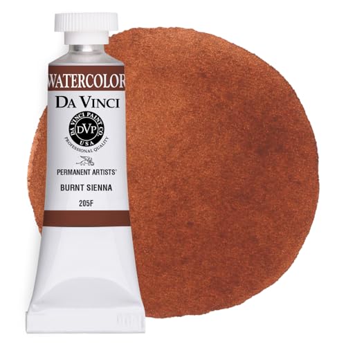 DA VINCI PAINTS Professional Artist Watercolor Paint, Burnt Sienna, 15mL - color: Burnt Sienna, style: 15mL