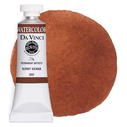 DA VINCI PAINTS Professional Artist Watercolor Paint, Burnt Sienna, 15mL - color: Burnt Sienna, style: 15mL