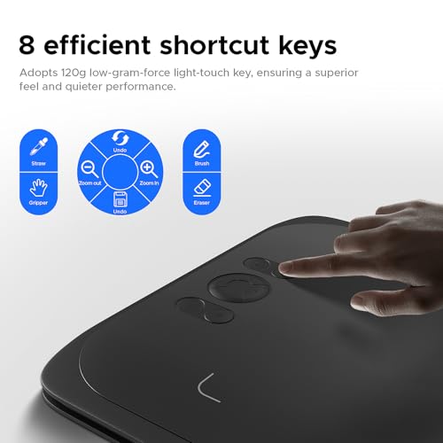 Ugee Drawing Tablet Pad,Digital Graphics Tablets M808 10x6 Inch, 8192, 8 Shortcut Keys, Digital Art for Paint, Sketch,Design, Teaching&Study for PC/Mac/Computer/Chrome Os/Android, Student,Kids Gift - style: Wired M808