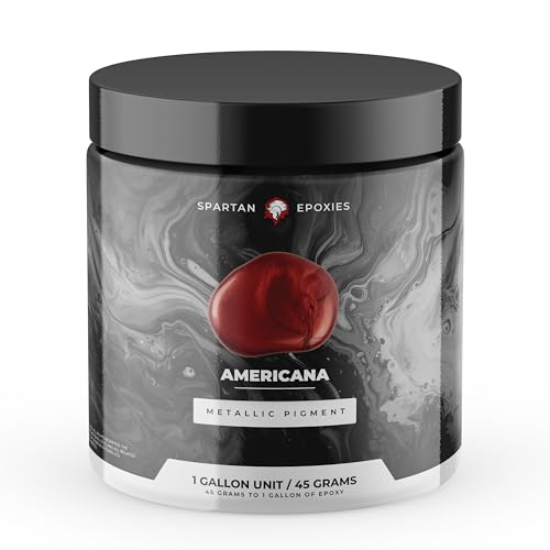 Spartan Epoxies Metallic Pigment Powder for Epoxy - 30 Unique Colors, 4oz for 1 Gallon and 12oz for 3 Gallons of Clear Epoxy, Made in the USA (Americana, 4oz (45 Grams)) - color: Americana, size: 4 oz (45 grams)