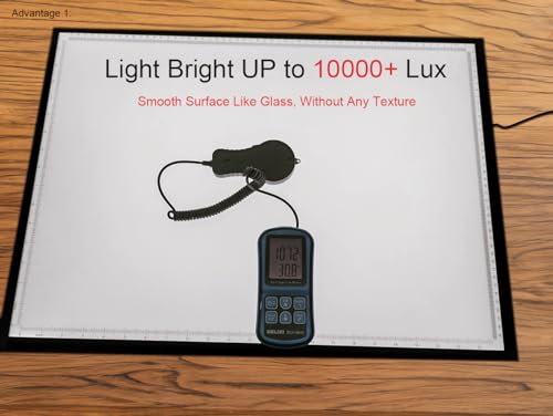 WELZK 10000 Lux High Bright Light Pad A2, 3 Colors Light Board. 10 Levels/Stepless Dimming for Diamond Painting, Tracing, Drawing, Sketching etc - style: A2 3-Colors