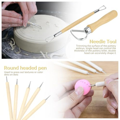 13 Pcs Clay Tools Kit, Pottery & Clay Sculpting Tools, Polymer Clay Tools for Adults, Pottery Craft, Drawing, Dotting, Baking, Carving, Molding, Modeling, Shaping