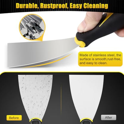 Putty Knife Set, Stainless Steel Spackle Knife Paint Scraper Tool Wallpaper Scraper (4PCS-2"")