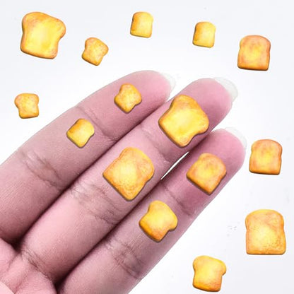 6Pcs Mini Cute Toast Slice Shape Polymer Clay Cutters for DIY Polymer Clay Micro Landscape Dollhouse House Kitchen Display Decor for Jewelry Making