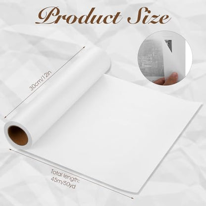Tracing Paper Roll 12in x 50yd, White Trace Paper Pattern Paper Translucent Tracing Paper for Sewing, Drawing, Sketching, Gift Wrapping - size: 12in x 50yd