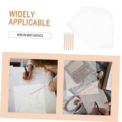 DOITOOL Graphite Transfer Carbon Paper 12 Sheets Tracing Paper 5 Double-Ended Stylus