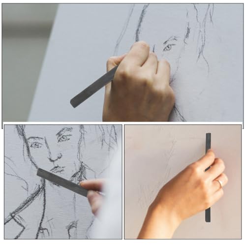 GALPADA 25pcs Compressed Charcoal Sticks for Drawing and Sketching, Willow and Vine Charcoal Pencils, 5-7mm Drawing Media for Students and Artists, Professional Shading and Blending Tools