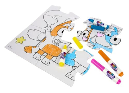 Crayola Color & Erase Bluey Puzzle Set, 12 Color in Puzzle Pieces, Reusable, Double Sided Kids Puzzle, Bluey Gift for Kids, 3+ - style: Color & Erase: Bluey Puzzle Set