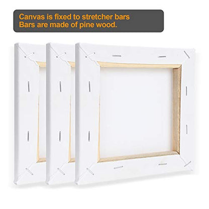 Mini Canvas Panels 6 x 6 inch Pack of 24, STARVAST Cotton Pre-Stretched Small Canvas Boards Blank Canvases for Paintings Craft Small Acrylics Oil Art Projects