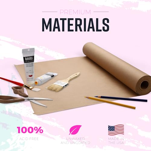 Bryco Goods 36" x 2,400" (200') Brown Kraft Paper Roll - Made in USA - Craft Paper for Banner Bulletin Board Art Table Covering Gift Wrapping Bouquet Packing Parcel (Brown, 36" x 200') - color: Brown, size: 36" x 200'
