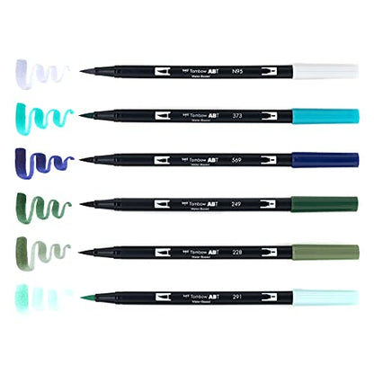 Tombow 56227 Dual Brush Pen Art Markers, Wonderland, 6-Pack. Blendable, Brush and Fine Tip Markers, Portrait, 1 Count (Pack of 6)