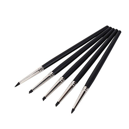 5pcs Silicone Clay Sculpting Tool, Silicone Color Shapers Brushes Modeling Dotting Tool for Pottery Craft