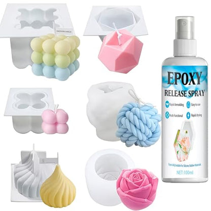 Epoxy Mold Release Spray - 100ml Non-Stick Smooth Agent,Smooth Mold Removal Epoxy Release Agent | for Candle Wax Plaster DIY Crafts Art Projects Casting
