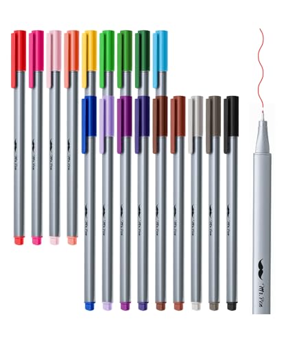 Mr. Pen- Colored Fineliner Pens, 18 Pack, 0.4mm Fine Point | Smooth Bible Journaling Pens for Detailed Drawing, Note-Taking, Coloring, Sketching, Planning & Art Projects, School Supplies - color: Assorted Colors, size: 18 Pack