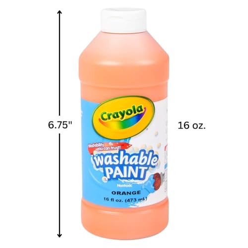 Crayola Washable Paint, Orange, 16oz - color: Orange