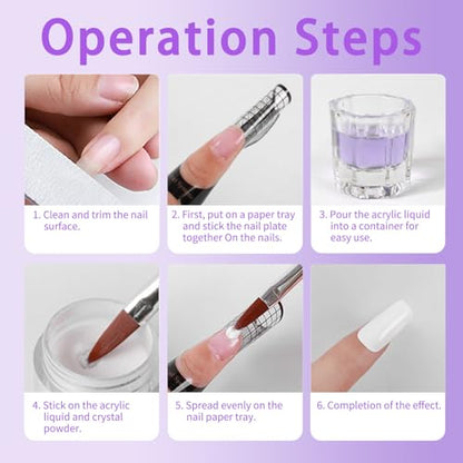 Acrylic Liquid Monomer 120ml/4.2fl.oz,Nail Liquid Monomer for Acrylic Powder Nails Extension Acrylic Nail Kit - color: 120ml set