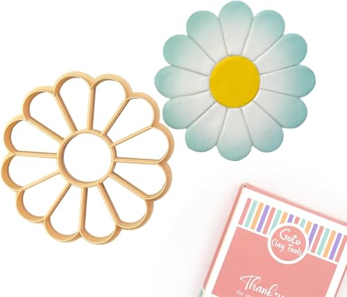 Botanical Trinket Cutter Set for Polymer Clay Display & Jewelry Styling – Monstera, Sunflower & Daisy | SUNMODA-TRI - color: Sunflower+Monstera+Daisy