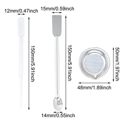 Honbay 12PCS Small Paint Tray Paint Mixing Palette 2PCS Metal Paint Stirrers and 10PCS Clear Plastic Droppers for Airbrush Paint Mixing Model Painting and DIY Art Craft