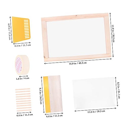 LALAFINA Screen Printing Kit Starter Tools Stick Film Tape Frame Squeegee Shirt and Bag Printing