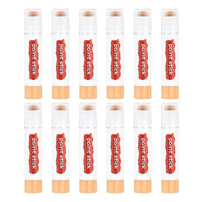 PATIKIL Tempera Paint Sticks, 12 Pcs Solid Tempera Paints Sticks Washable Bulk Markers Pen Quick Drying for Artists Beginners Art Supplies, Beige - color: Beige